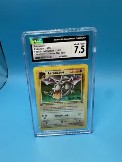 Aerodactyl Pokemon 1999 Fossil 1st Edition 1/62 Holo Prerelease Promo CGC 7.5 - Image 1