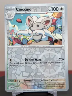 Pokemon Cinccino #076/086 English Black Bolt Reverse Holo - Image 1