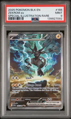 2025 POKEMON BLK EN-BLACK BOLT SPECIAL ILLUSTRATION RARE #166 ZEKROM EX PSA 9 - Image 1