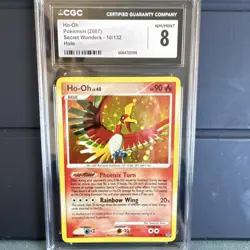 CGC 8 Ho-Oh Holo Rare 10/132 Secret Wonders 2007 Pokemon TCG English - Image 1