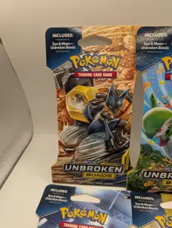 Art Set of 4 Blister Sealed Booster Packs: Pokemon SM unbroken Bonds Cards ENG - Image 5