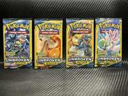 🔥Pokemon Sun & Moon Unbroken Bonds 3 Card Mini Booster Pack 4 Packs Art Set🔥 - Image 1
