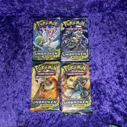 4 Sealed Unweighed Pokemon Sun & Moon Unbroken Bonds Booster Packs - Art Set - Image 1