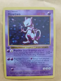 Pokemon Mewtwo Holo 10/102 Base Set 1st Edition Shadowless Near Mint - Image 1