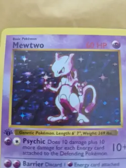 Pokemon Mewtwo Holo 10/102 Base Set 1st Edition Shadowless Near Mint - Image 3
