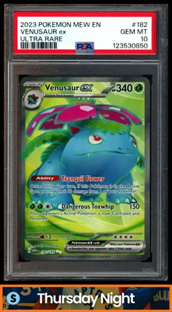 2023 POKEMON SV 151 - MEW EN #182/165 VENUSAUR EX ULTRA RARE PSA 10 - Image 1