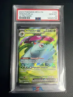 2023 Pokemon Mew EN-151 Venusaur EX Ultra Rare PSA 10 #182 - Image 1