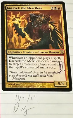 Kaervek the Merciless Time Spiral Rare SIGNED CARD - Image 1