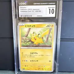 CGC 10 Pikachu 025/165 Sv2a Pokemon Card 151 Regular Japanese Pokemon TCG - Image 1