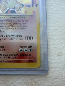 Pokemon Charizard Base Set 004/102 Holo Rare 25th Anniversary TCG Card English - Image 3