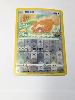 PACK FRESH Pokemon Bidoof Peelable Ditto Card 059/078 Reverse Holo Rare Unpeeled - Image 1