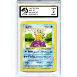 Squirtle (Shadowless) CGA 8 💎 63/102 Base Set Vintage Pokemon PSA - Image 1