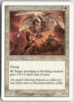 Serra Advocate Magic The Gathering 7th Edition MTG Card Played - Image 1