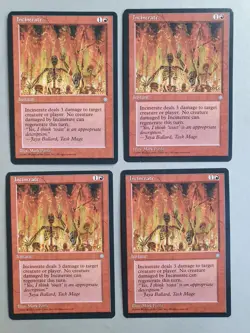 Incinerate x4PLAYSET , MTG Ice Age (1995), Common Red Instant NM - Image 1
