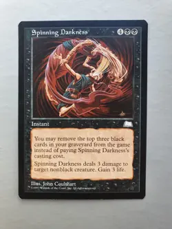 Spinning Darkness, MTG Weatherlight (1997) Common Black Instant NM - Image 1