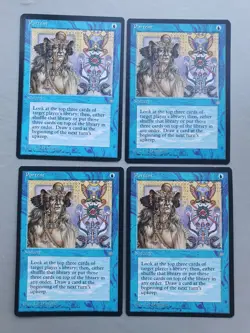 Portent x4 Playset, MTG Ice Age (1995), Common Blue Instant NM - Image 1
