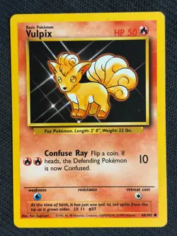 Vulpix 68/102 Base Set Regular Vintage Non-holo Pokemon TCG - Image 1