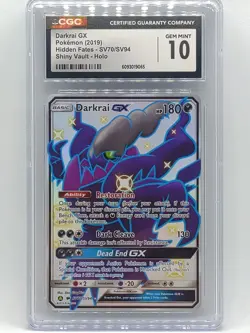 Pokemon 2019 Hidden Fates Darkrai GX Shiny Vault SV70/SV94 CGC 10 Gem Mint - Image 1