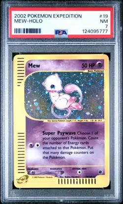 2002 Mew 019/165 Expedition Base Set Holo PSA 7 Pokemon - Image 1