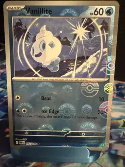 Vanillite (Poke Ball Pattern) 027/086 Sv: White Flare Holo Near Mint NM Pokemon - Image 1