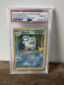 PSA 10 Blastoise 2/102 Pokemon Celebrations Classic Collection Holo Graded Card - Image 1