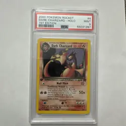 2000 Pokemon Dark Charizard 1st Edition PSA 9 MINT HOLO 4/82 Team Rocket - Image 1