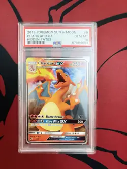 PSA 10 Pokemon Hidden Fates Charizard GX #9 - Image 1