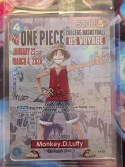 !SEALED! One Piece Monkey.D.Luffy US College Basketball Promo Card - Image 5