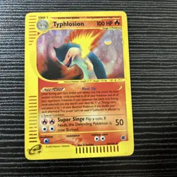 Pokemon TCG Typhlosion Expedition Base Set Reverse Holo Holo Rare Card 28/165 - Image 1