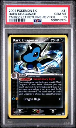 2004 POKEMON EX TEAM ROCKET RETURNS #31 DARK DRAGONAIR-REVERSE FOIL PSA 10 - Image 1