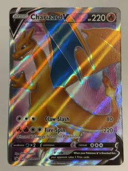 Pokemon Sword & Shield Charizard v SWSH050 Full Art Black Star Promo Card - Image 1