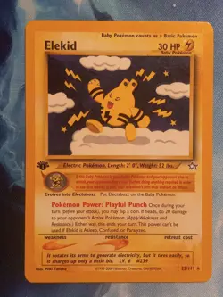 Elekid 22/111 First Edition Neo Genesis Pokemon Card - LP - Image 1