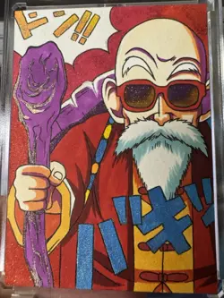 Dragonball Hand Drawn Sketch Forest Studio Art Card 1 Of 1 Master Roshi & GOGETA - Image 1