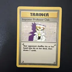 Imposter Professor Oak 73/102 Pokemon Card 1999 Base Set LP - Image 1