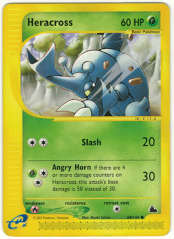 Heracross 64/144 Non Holo Common MP Pokemon Card HQ Scan - Image 1