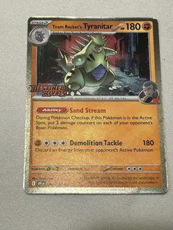 Pokemon TCG Team Rockets Tyranitar Card 096/182 Destined Rivals Stamped - Image 2