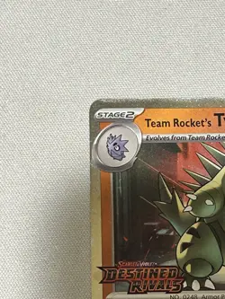 Pokemon TCG Team Rockets Tyranitar Card 096/182 Destined Rivals Stamped - Image 4