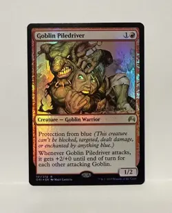 Goblin Piledriver Prerelease Foil Promo Lightly Played LP Rare 151/272 Magic MTG - Image 1