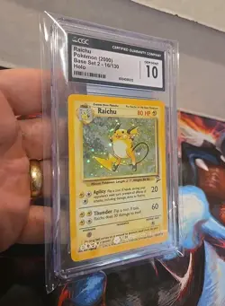 Pokemon TCG - 1999 Base Set 2 - RAICHU Holo # 16 /130 - CGC 10 Gem Mint 🔥 💎🔥 - Image 3
