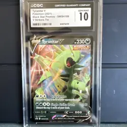 CGC10 Tyranitar V Holo Black Star Promo SWSH109 Pokemon TCG English - Image 1