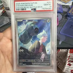2025 POKEMON SVP EN-SV BLACK STAR PROMO #207 STEVEN'S BELDUM PSA 10 - Image 2