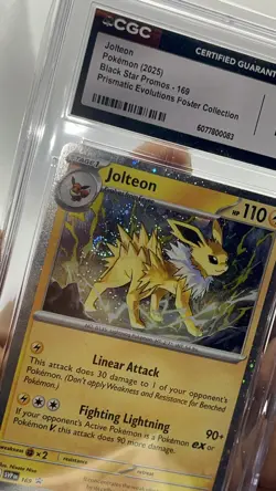 POKEMON JOLTEON BLACK STAR PROMO COSMOS HOLO #169 CGC 10 GEM MINT 💫 SWIRL💫 - Image 2