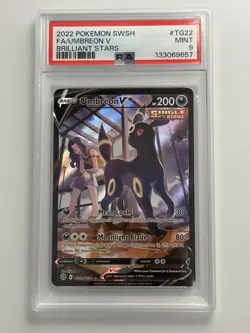 2022 Pokemon Brilliant Stars Umbreon V Trainer Gallery Full Art #TG22/TG30 PSA 9 - Image 1