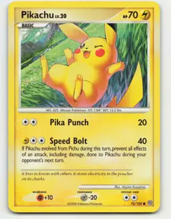 2008 Pokemon, Stormfront, #70/100 Pikachu, Common - Image 1