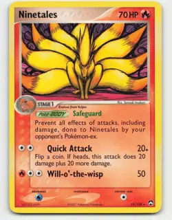 2007 Pokemon, Power Keepers, #19/108 Ninetales, Rare - Image 1