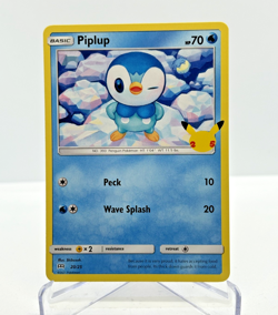 Pokemon TCG Piplup Non-Holo 20/25 McDonalds 25th Anniversary NM - Image 1