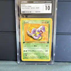 CGC 10 Ekans 56/82 Team Rocket 1st Edition Regular Pokemon TCG English - Image 1