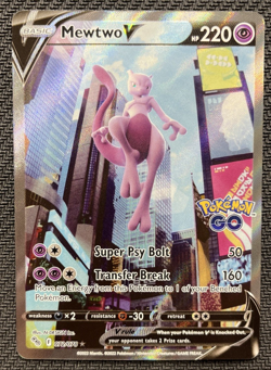 Mewtwo V Alt Art Pokemon Go 072/078 Full Art Pokemon Card NM 2022 - Image 1