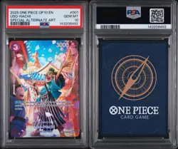 2025 ONE PIECE OP10-ROYAL BLOOD SPECIAL ALTERNATE ART #001 USO-HACHI PSA 10 - Image 3