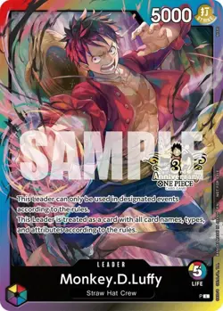 NM-Mint, English One Piece Monkey.D.Luffy (3rd Anniversary Tournament 3 Brothers - Image 1